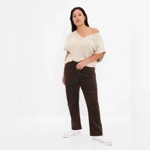 Gap High Rise Corduroy Vintage Slim Jeans with Washwell Brown Size 34/18 Regular